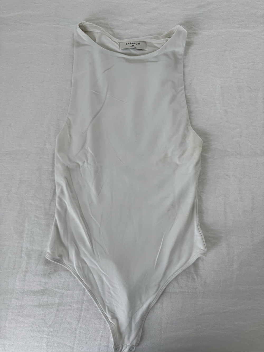 Aritzia Babaton White High-Neck Bodysuit